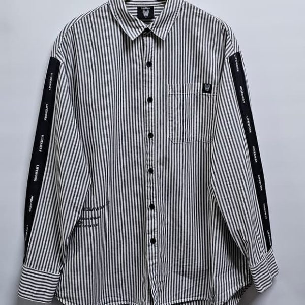 (L-XL) LifeWork Lettering Stripe Shirt (LF-011)