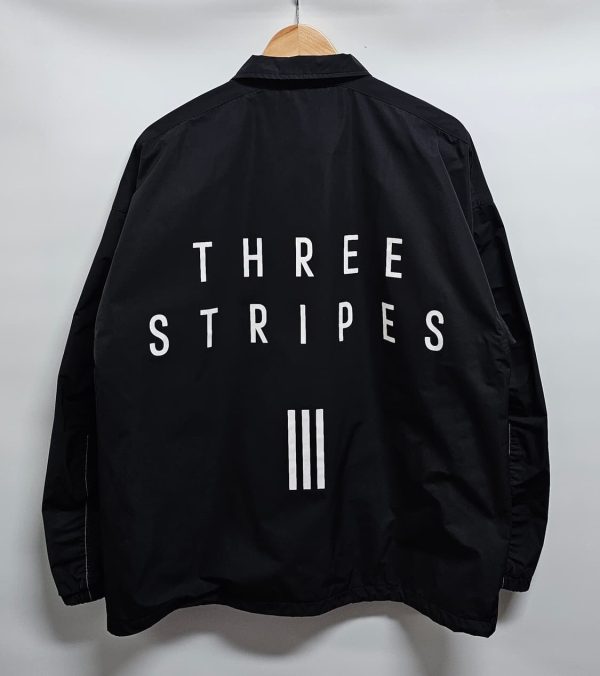 (L) Adidas 3-Stripe Coach Jacket Black (AD-012)